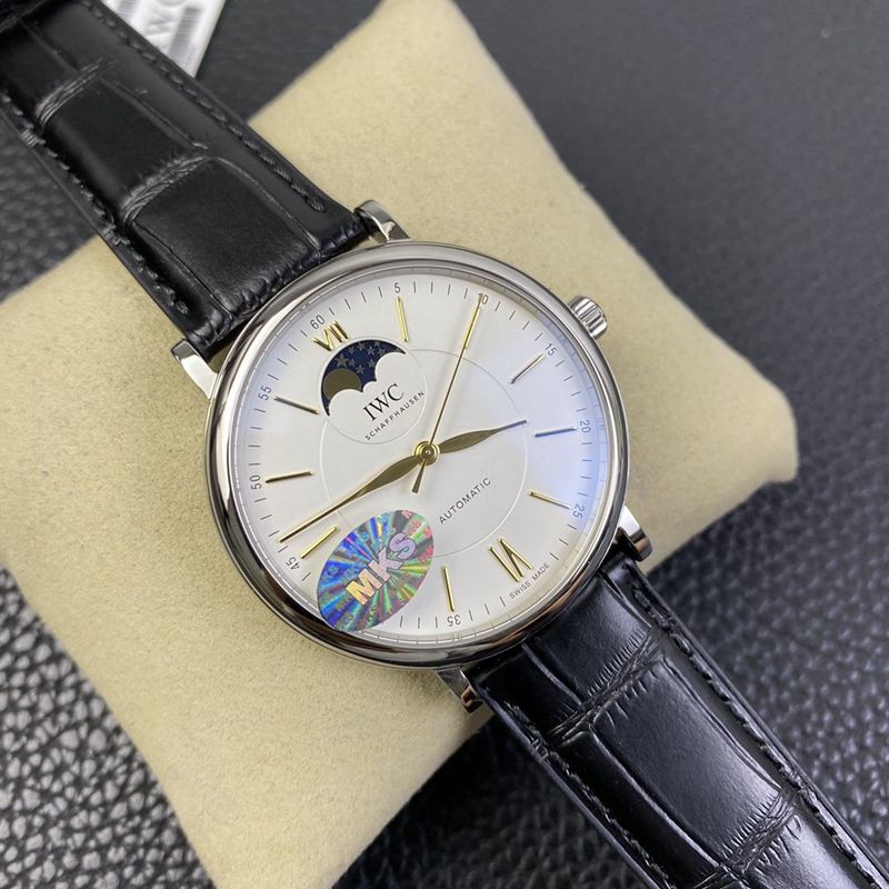 IWC watch Portofino series moon phase automatic watch front view