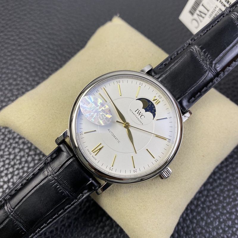 IWC watch Portofino series moon phase automatic watch front view