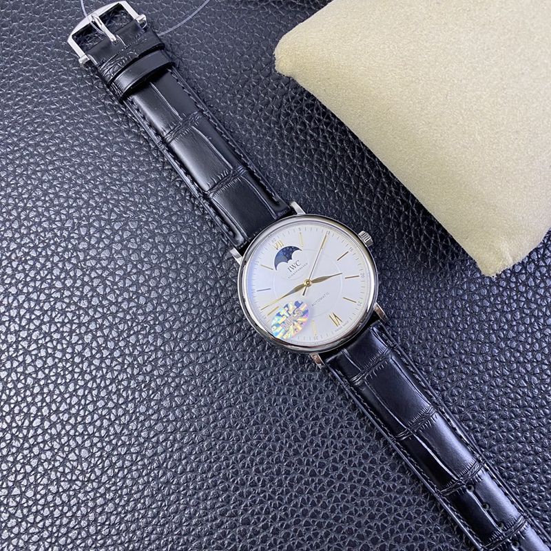 IWC watch Portofino series moon phase automatic watch front view