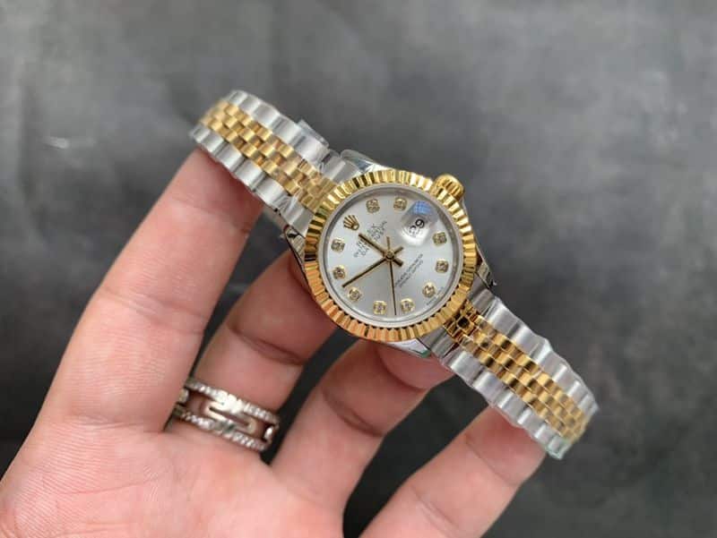 Rolexreplica watch gold Datejust 28mm women's watch front view