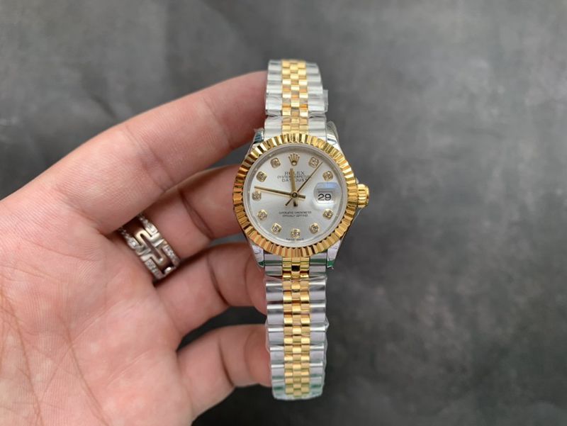 Rolexreplica watch gold Datejust 28mm women's watch front view