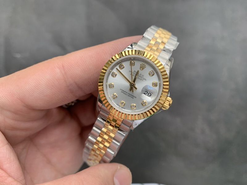 Rolexreplica watch gold Datejust 28mm women's watch front view