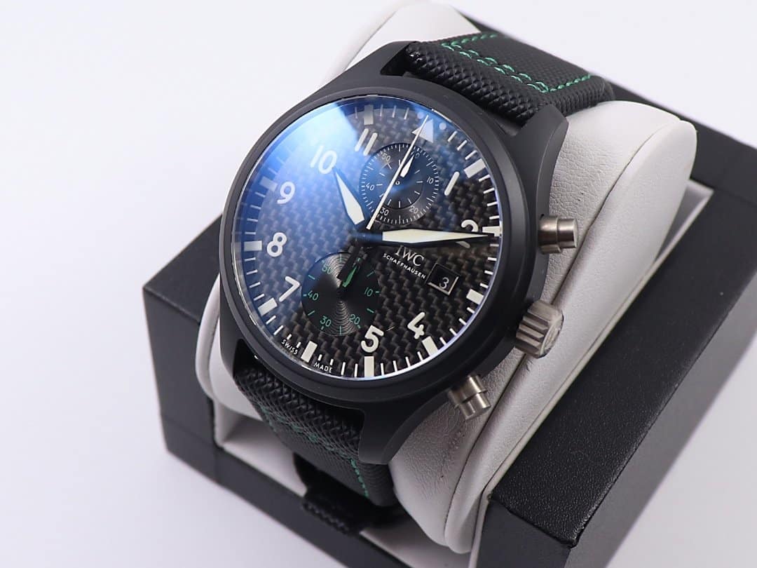 IWC watch pilot series watch TOP GUN naval air combat unit chronograph watch front view