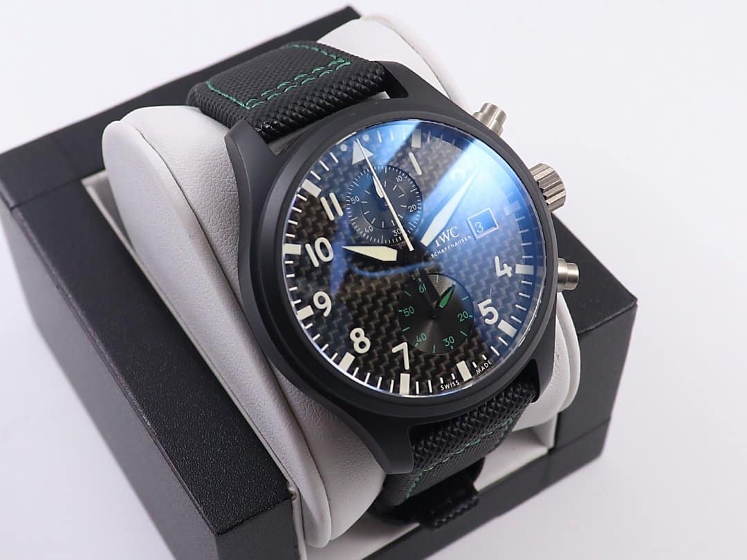 IWC watch pilot series watch TOP GUN naval air combat unit chronograph watch front view