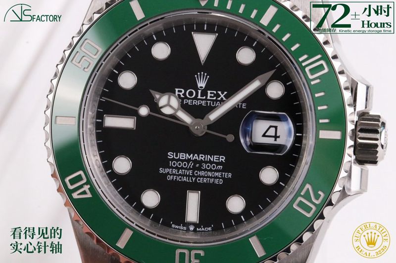 VS Factory2020 new Rolexreplica watch Starbucks Submariner41 diameter 72 hours power front view