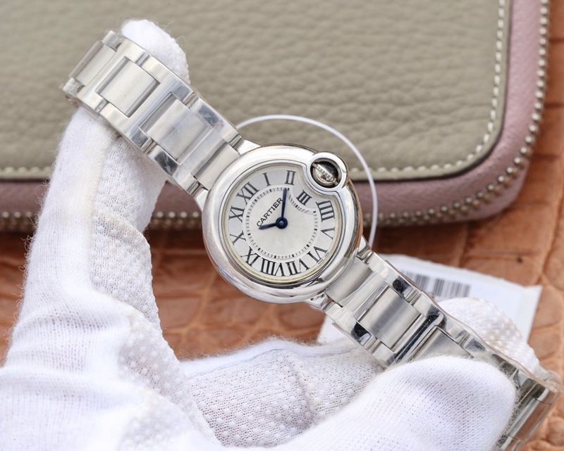 Cartier high collectible watches blue balloon small watch front view