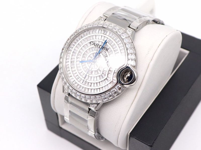 Cartier Blue Balloon Square Diamond Full Star Watch Front View
