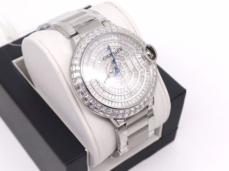 Cartier Blue Balloon Square Diamond Full Star Watch Front View
