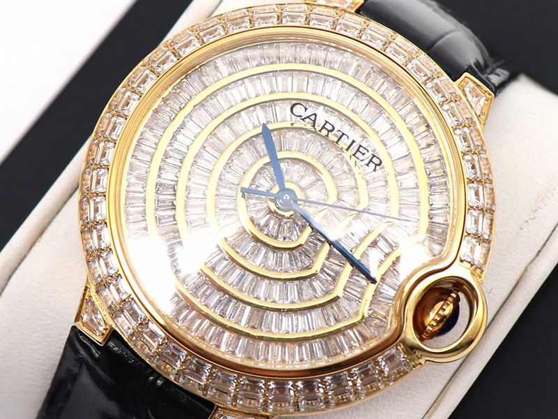 Cartier Blue Balloon Square Diamond Full Star Watch Front View