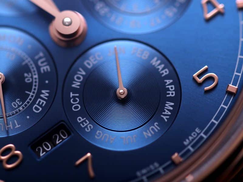 IWC watch Portuguese series true perpetual calendar complication watch detail shots