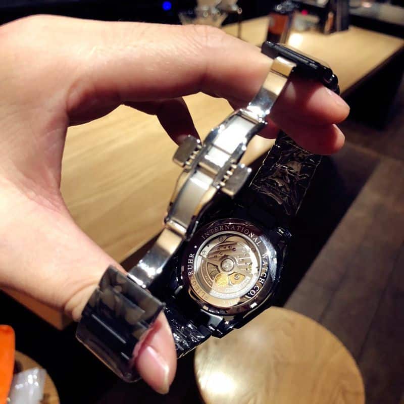 IWC watch IWC kinetic energy reserve display sun, moon and stars Air Force One special forces watch clasp picture