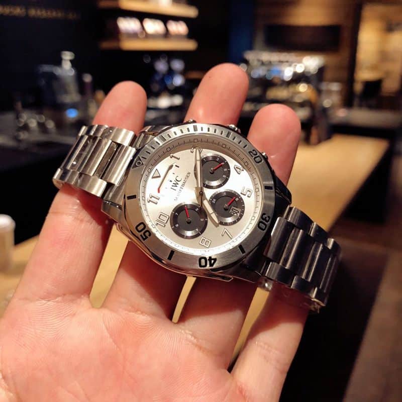 IWC watch IWC kinetic energy reserve display sun, moon and stars Air Force One Special Forces watch front view