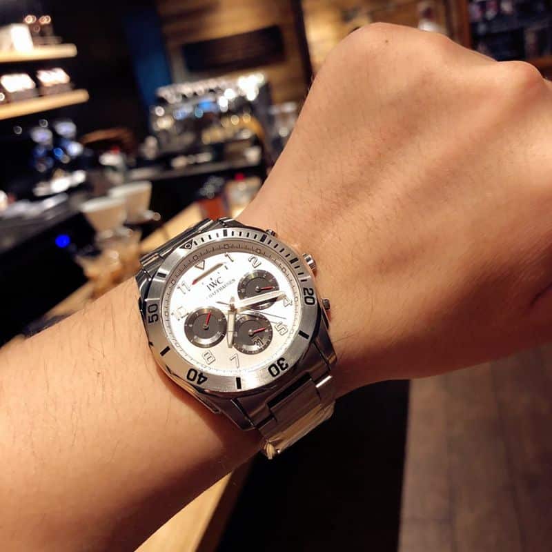 IWC watch IWC kinetic energy reserve display sun, moon and stars Air Force One Special Forces watch front view