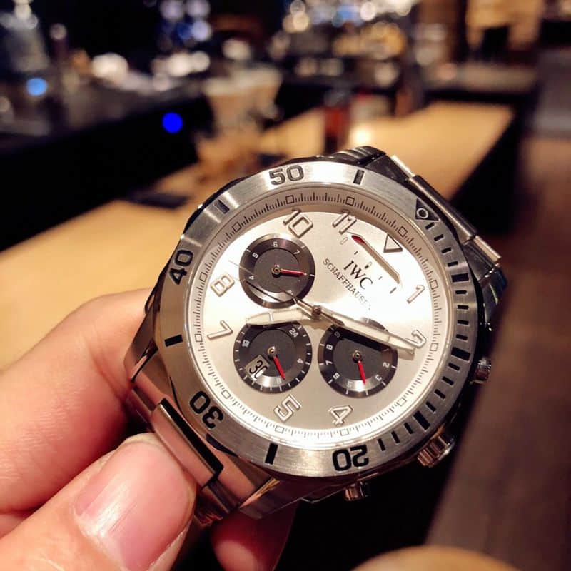 IWC watch IWC kinetic energy reserve display sun, moon and stars Air Force One Special Forces watch front view