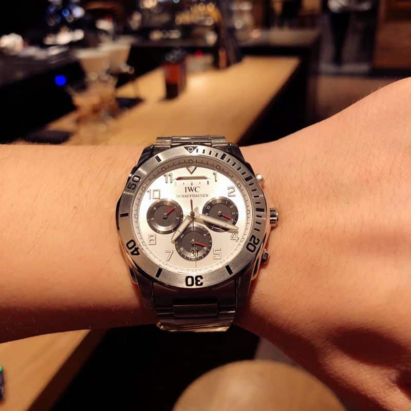 IWC watch IWC kinetic energy reserve display sun, moon and stars Air Force One Special Forces watch front view