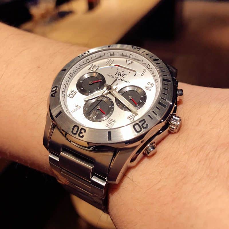 IWC watch IWC kinetic energy reserve display sun, moon and stars Air Force One Special Forces watch front view