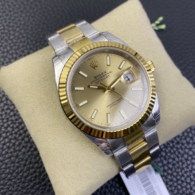 Rolex watch gold Datejust41MM gold plate new six-digit small crown watch front view