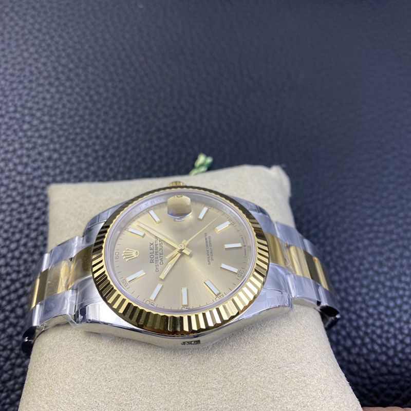 Rolex watch gold Datejust41MM gold plate new six-digit small crown watch side view
