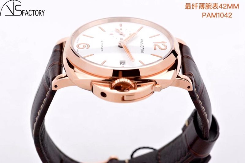 Paneraisuper watch Luminor Due small red gold 42MM watch side view
