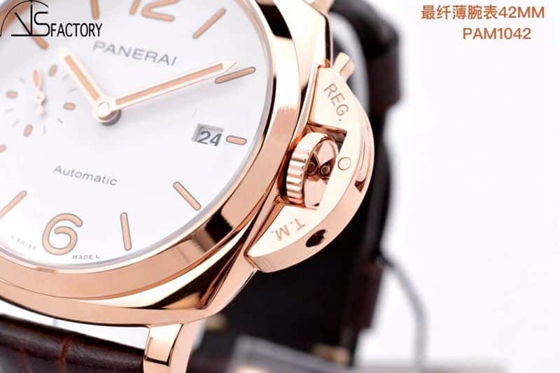 Paneraisuper watch Luminor Due small red gold 42MM watch detail shots