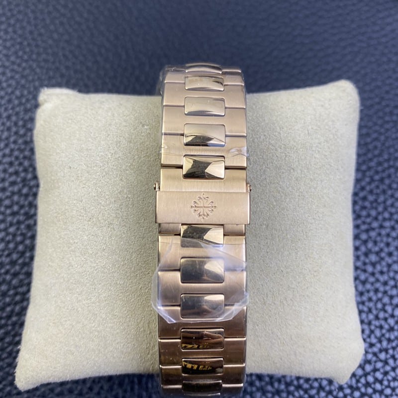 3K Factorytop-tierPatek Philippereplica watch Nautilus324SC ultra-thin mechanical rose gold coffee tray clasp picture