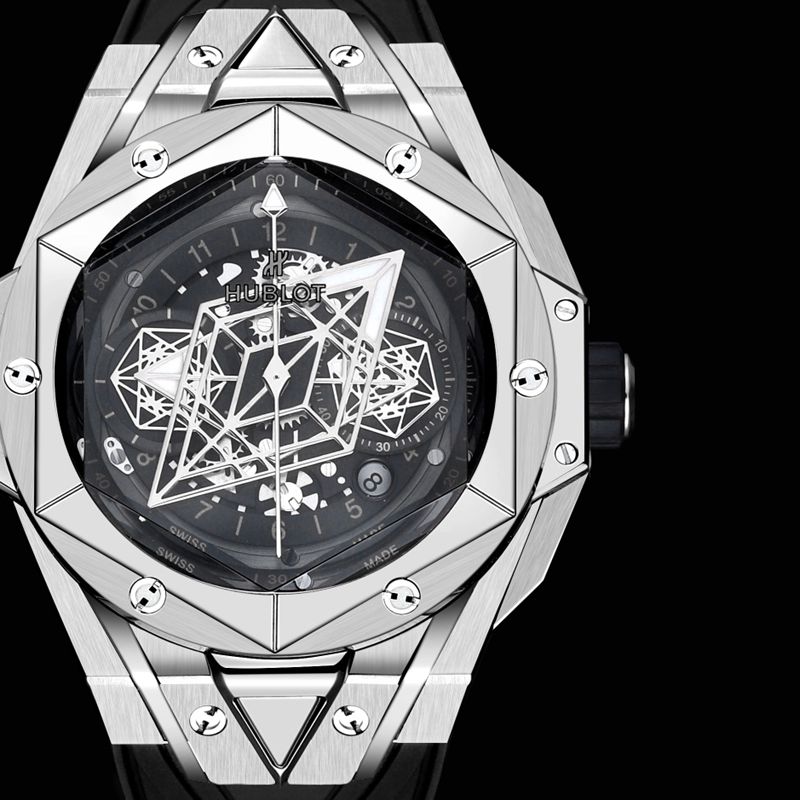 HublotHublotsuper watch new BigBangSangBleuII tattoo men's mechanical watch front view