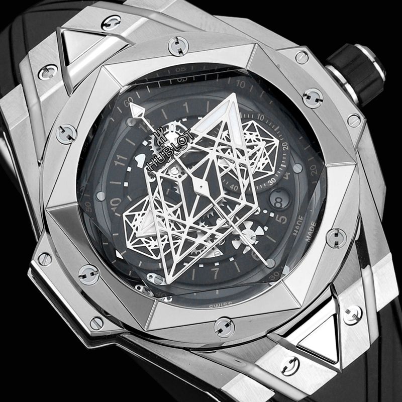 HublotHublotsuper watch new BigBangSangBleuII tattoo men's mechanical watch front view