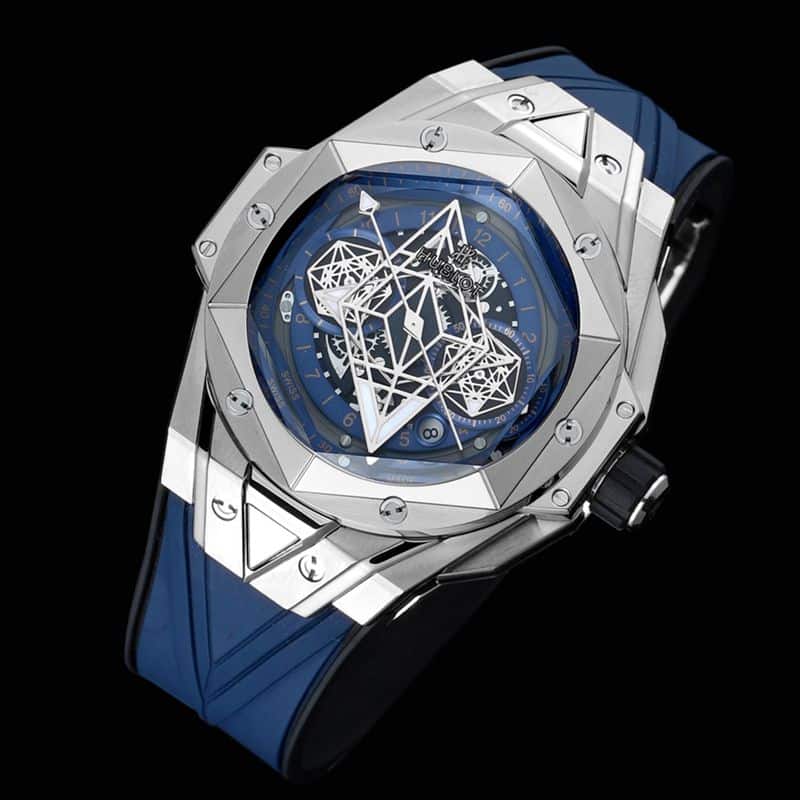 HublotHublotreplica watch new BigBangSangBleuII tattoo men's mechanical watch front view