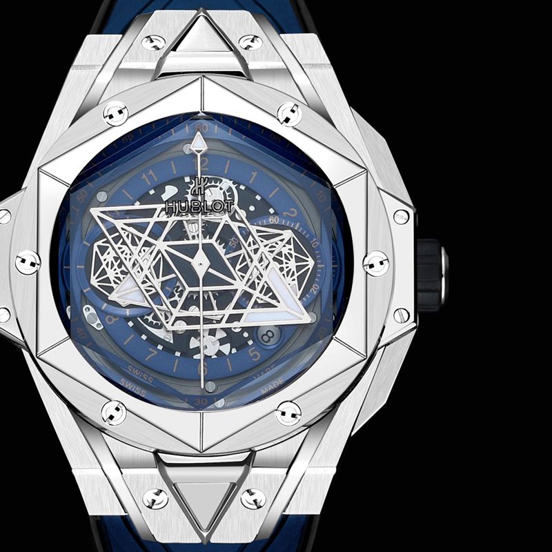 HublotHublotreplica watch new BigBangSangBleuII tattoo men's mechanical watch front view