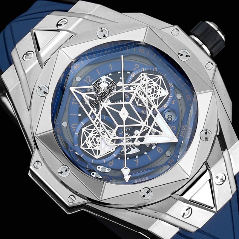 HublotHublotreplica watch new BigBangSangBleuII tattoo men's mechanical watch front view