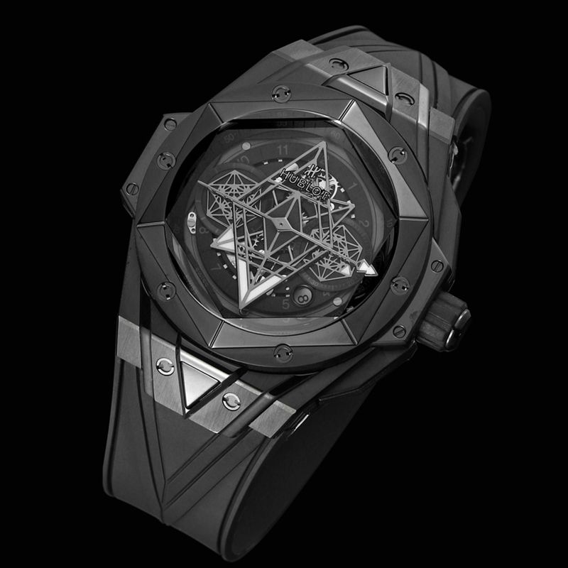 HublotHublotreplica watch new BigBangSangBleuII tattoo men's mechanical watch front view