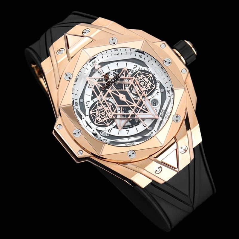 HublotHublothigh-quality watch new BigBangSangBleuII tattoo men's mechanical watch front view