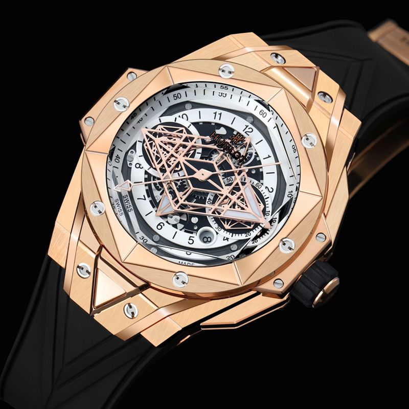 HublotHublothigh-quality watch new BigBangSangBleuII tattoo men's mechanical watch front view
