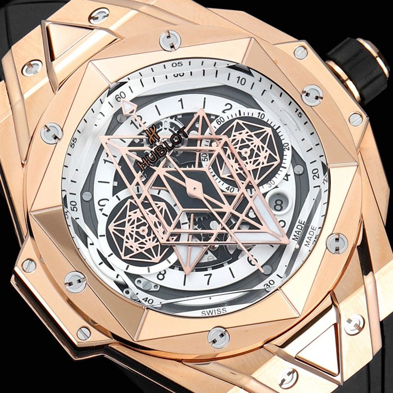 HublotHublothigh-quality watch new BigBangSangBleuII tattoo men's mechanical watch front view