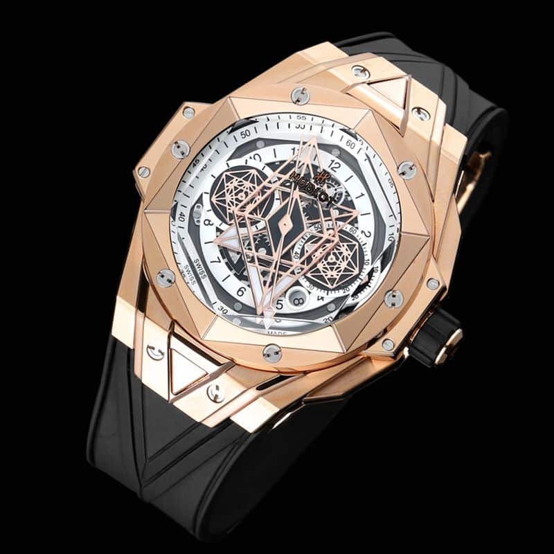 HublotHublothigh-quality watch new BigBangSangBleuII tattoo men's mechanical watch front view