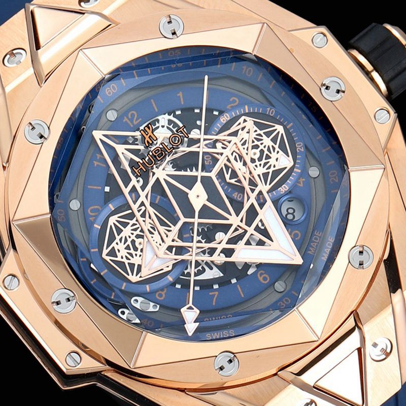 HublotHublothigh-quality watch new BigBangSangBleuII tattoo men's mechanical watch front view