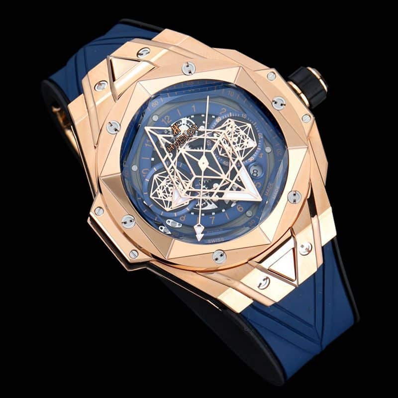 HublotHublothigh-quality watch new BigBangSangBleuII tattoo men's mechanical watch front view