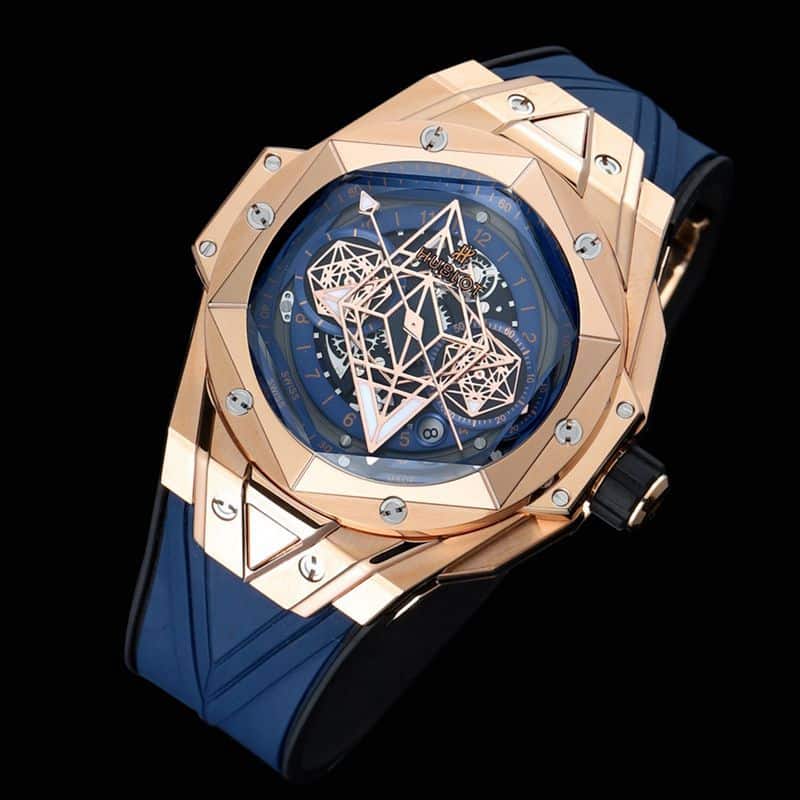 HublotHublothigh-quality watch new BigBangSangBleuII tattoo men's mechanical watch front view