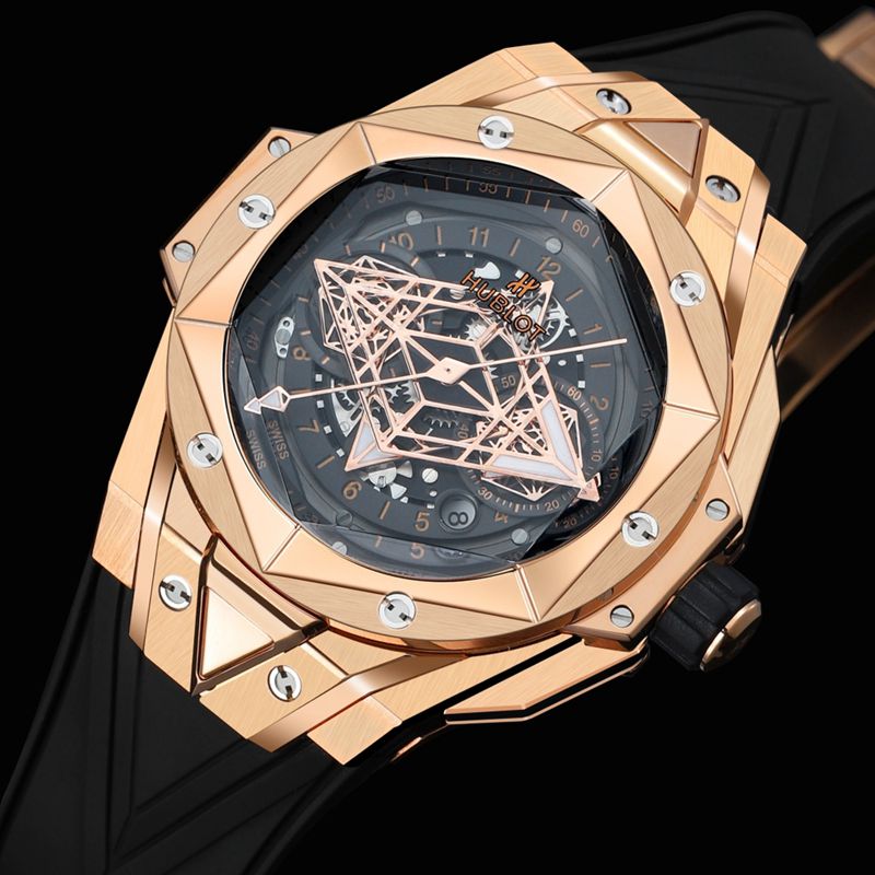 HublotHublotsuper watch new BigBangSangBleuII tattoo men's mechanical watch front view