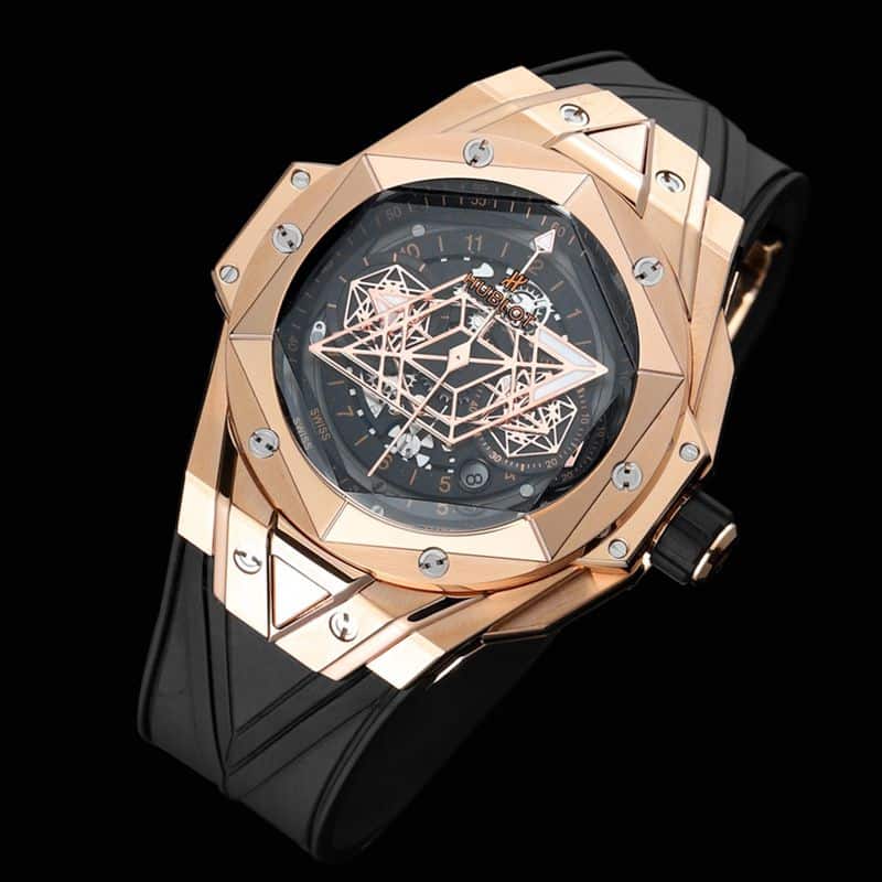 HublotHublotsuper watch new BigBangSangBleuII tattoo men's mechanical watch front view