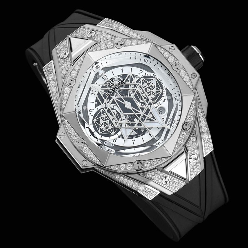 HublotHublotsuper watch new BigBangSangBleuII tattoo men's mechanical watch front view