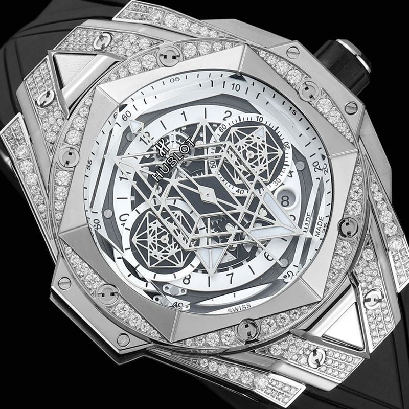 HublotHublotsuper watch new BigBangSangBleuII tattoo men's mechanical watch front view