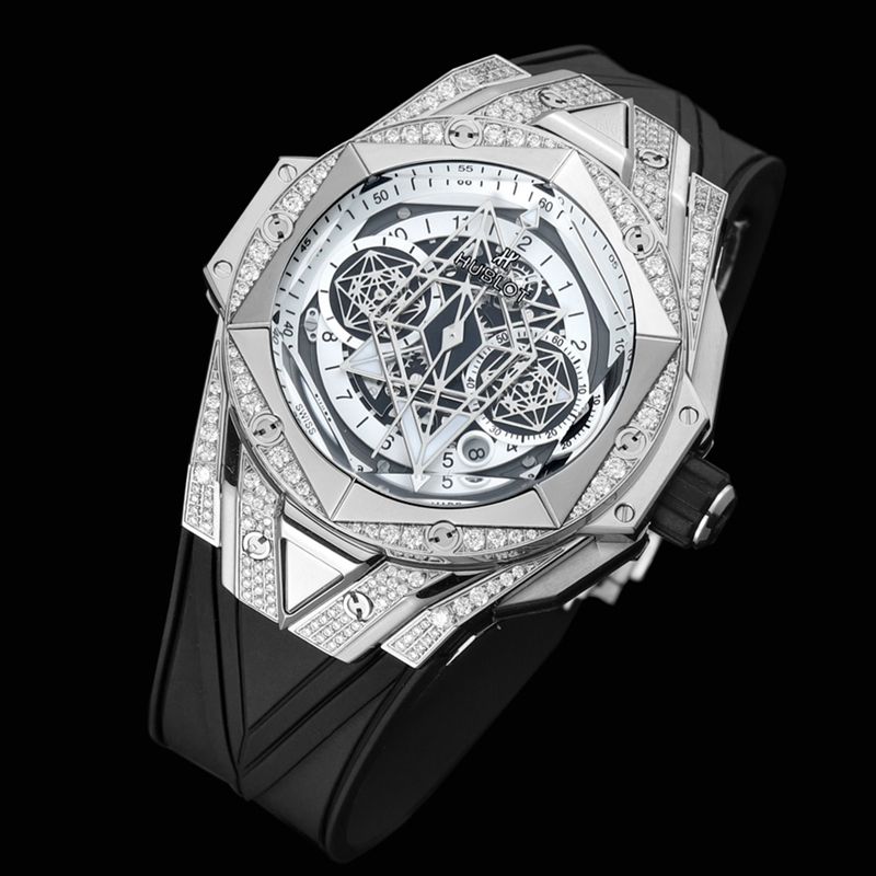 HublotHublotsuper watch new BigBangSangBleuII tattoo men's mechanical watch front view