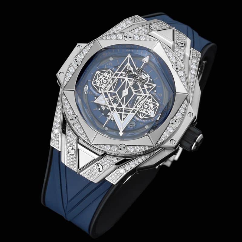 HublotHublotreplica watch new BigBangSangBleuII tattoo men's mechanical watch front view