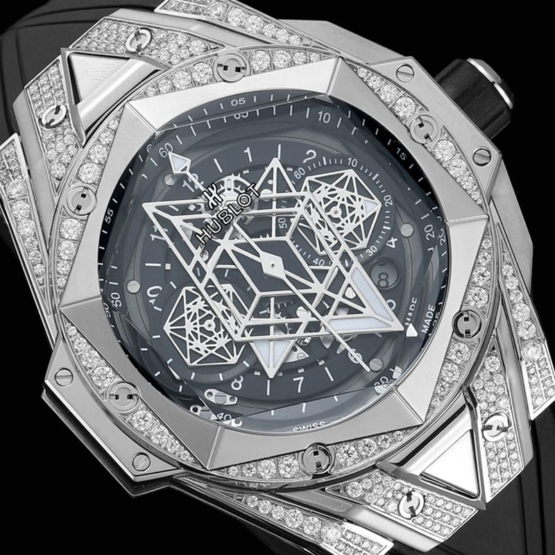 HublotHublotreplica watch new BigBangSangBleuII tattoo men's mechanical watch front view