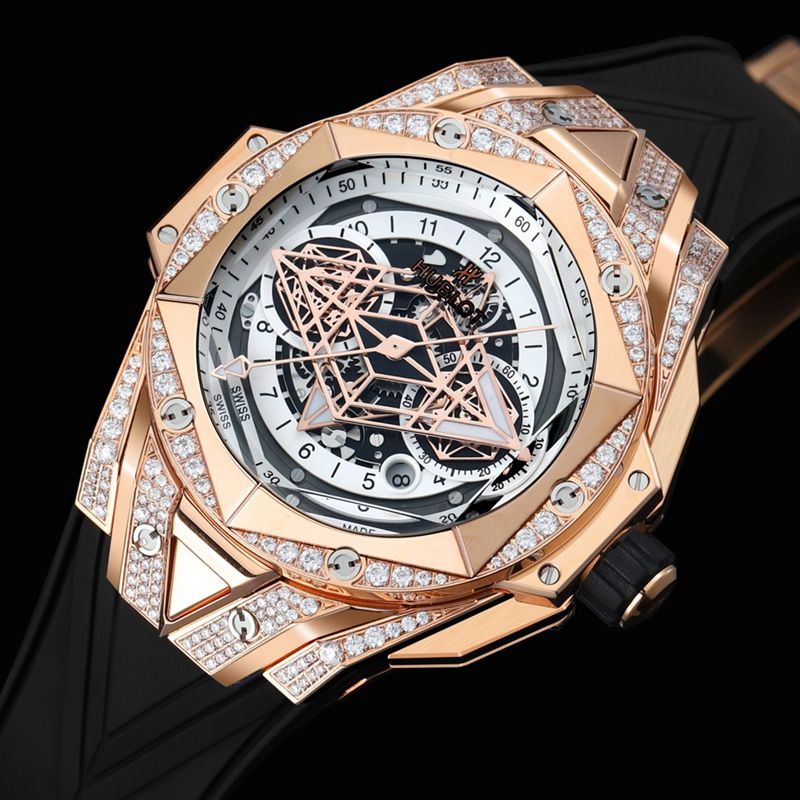 HublotHublothigh-quality watch brand new BigBangSangBleuII tattoo men's mechanical watch front view