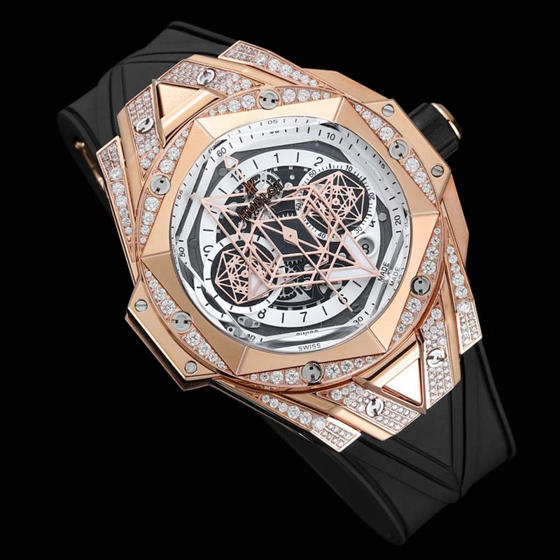 HublotHublothigh-quality watch brand new BigBangSangBleuII tattoo men's mechanical watch front view