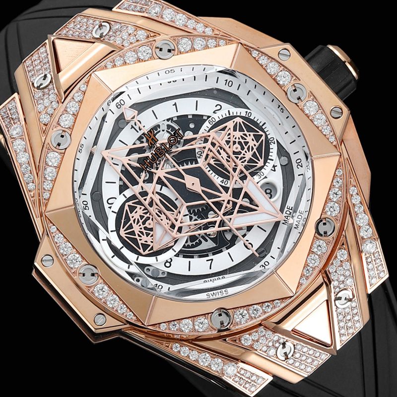 HublotHublothigh-quality watch brand new BigBangSangBleuII tattoo men's mechanical watch front view