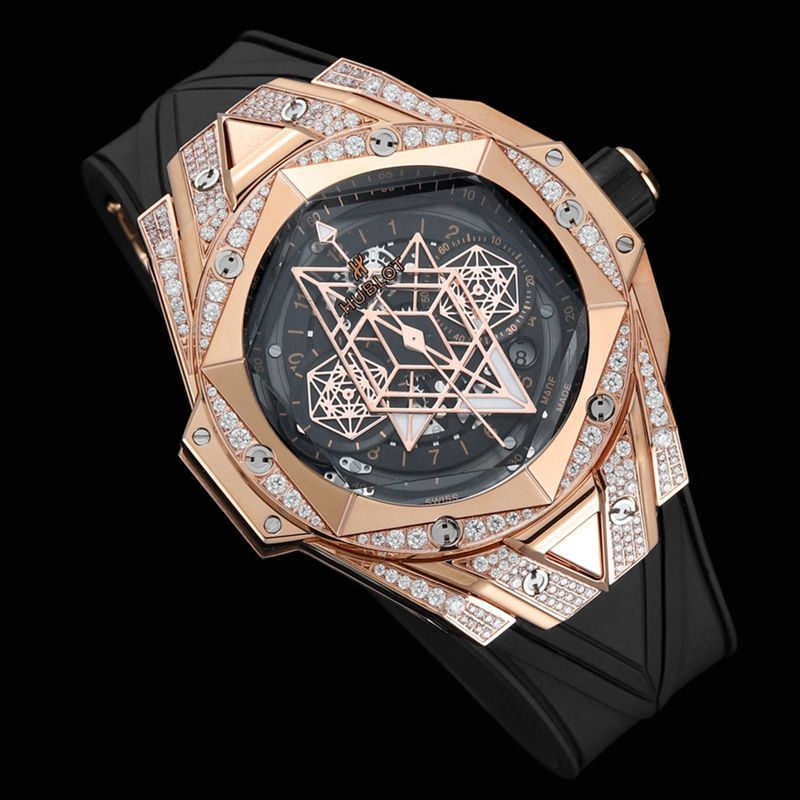 HublotHublothigh-quality watch brand new BigBangSangBleuII tattoo men's mechanical watch front view