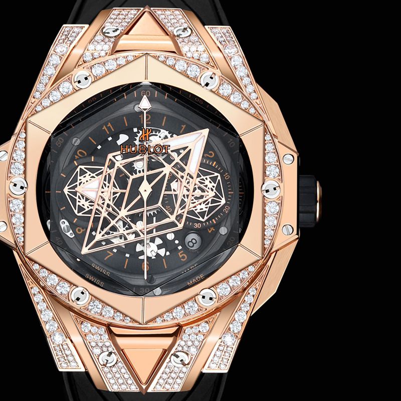 HublotHublothigh-quality watch brand new BigBangSangBleuII tattoo men's mechanical watch front view
